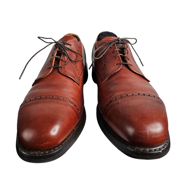 Allen Edmonds SZ 12 B Benton Brown Leather Lace Up Cap Toe Oxford Dress Shoe - Picture 6 of 12
